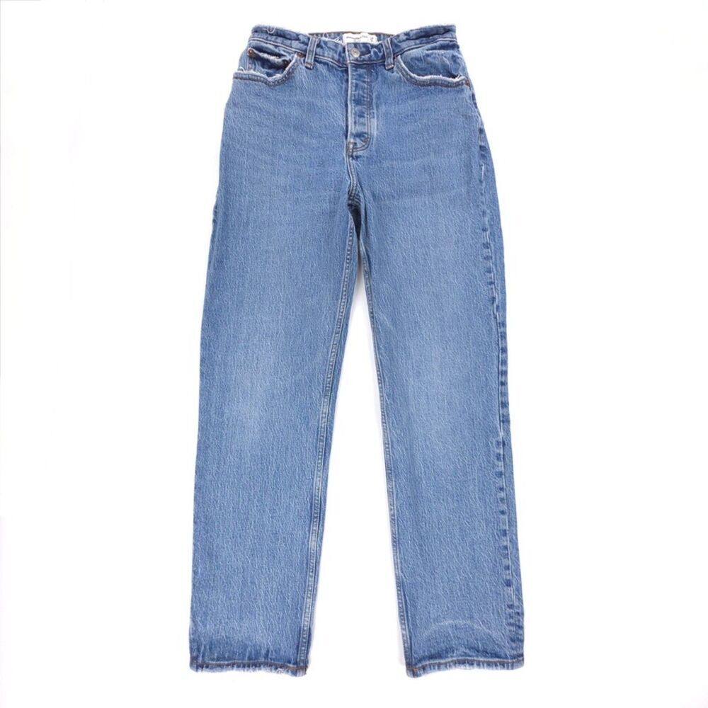ABERCROMBIE Curve Love Dad High Rise Jeans Clean Girl Minimal Y2k 90s Essential